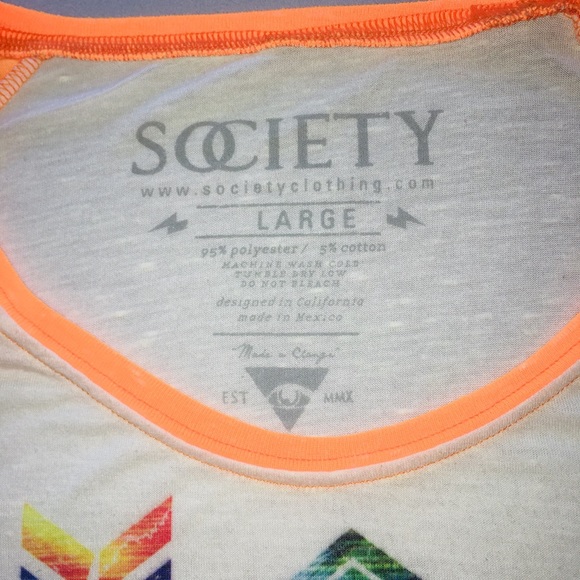 Society White and Neon Tee-Shirt - Picture 3 of 3